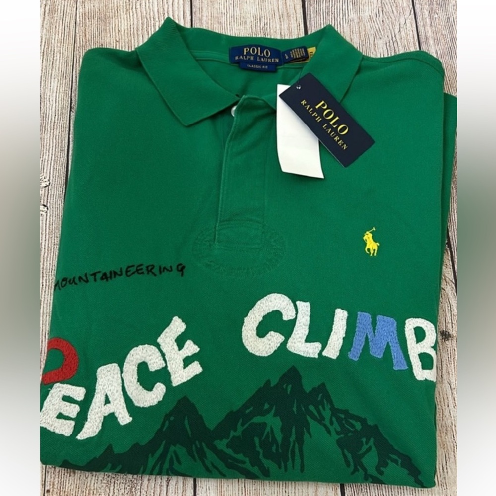 NWT Polo Ralph Lauren Classic Fit
Peace Climb Love Polo Shirt - Picture 5 of 6